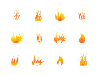Various flames icon set