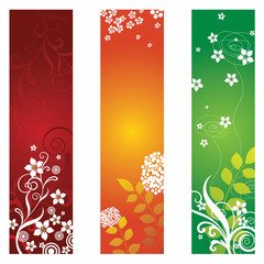 Three floral banners