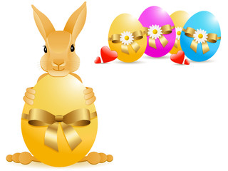 Osterhase und Ostereier