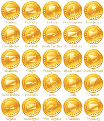 3D-Button - States of the USA - Part II