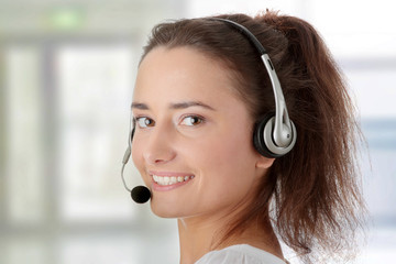 Young call center worker