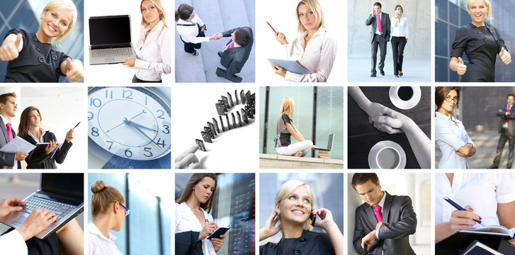 Collage of different business images