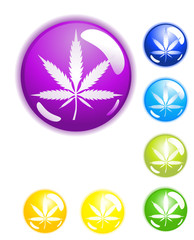 Set of Marijuana Web Buttons