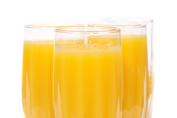 Glasses with orange juice