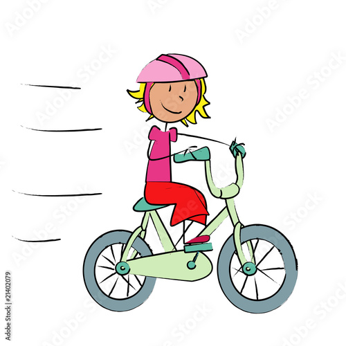 dessin enfant en bicyclette
