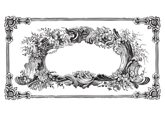antique frame engraving (vector)
