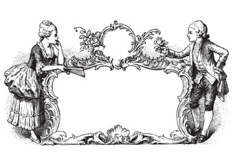 Fototapeta na wymiar antique frame engraving (vector)