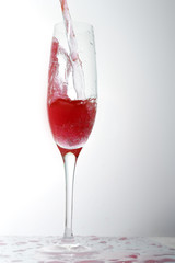 liquid in  wineglass