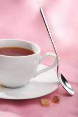 cup of tea over pink