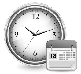 Time concept. Clock and calendar. Vector illustration.