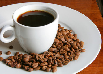 a cup of coffee and grain