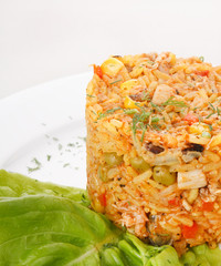 fried rice with vegetables.