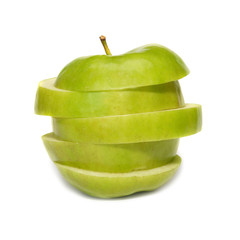 Sliced green apple
