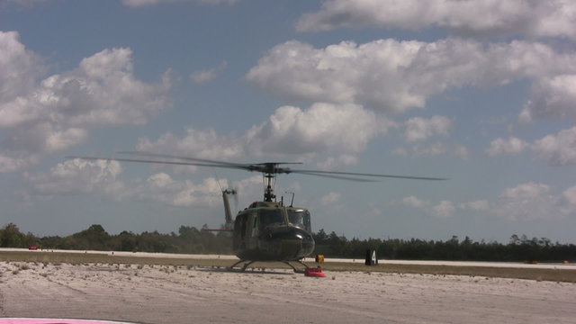 Helicopter departing