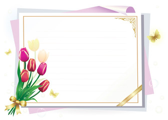 Blank paper with floral ornament