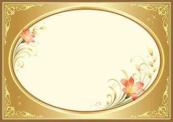 Creative frame with floral elements