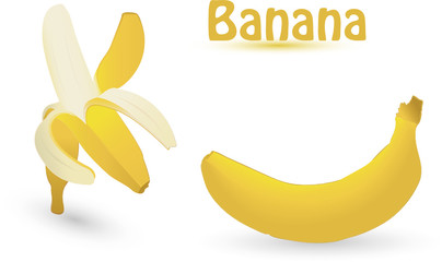 vector banana isolated on an white background