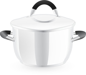 silver pan isolated on an white background