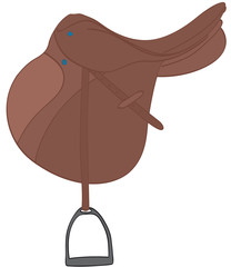 selle d'obstacle marron