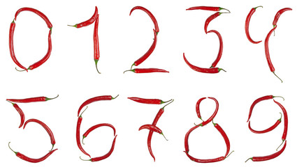 Numbers made from chili - 21412456
