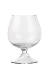 New transparent wineglass on white