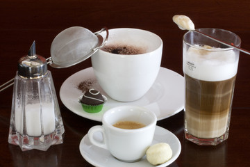 italienische Kaffeeauswahl