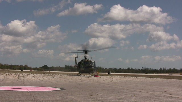 Helicopter departing