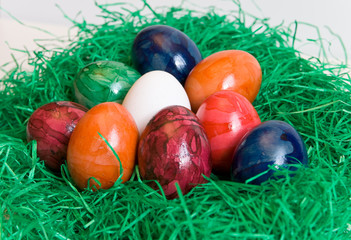 Osterei, Ostern, Nest, Gras