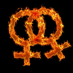 Burning lesbian symbol