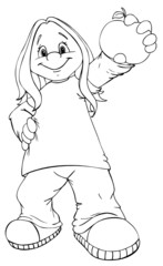 Kind, gesund, Gesundheit, Apfel, Obst, Essen, Ernährung