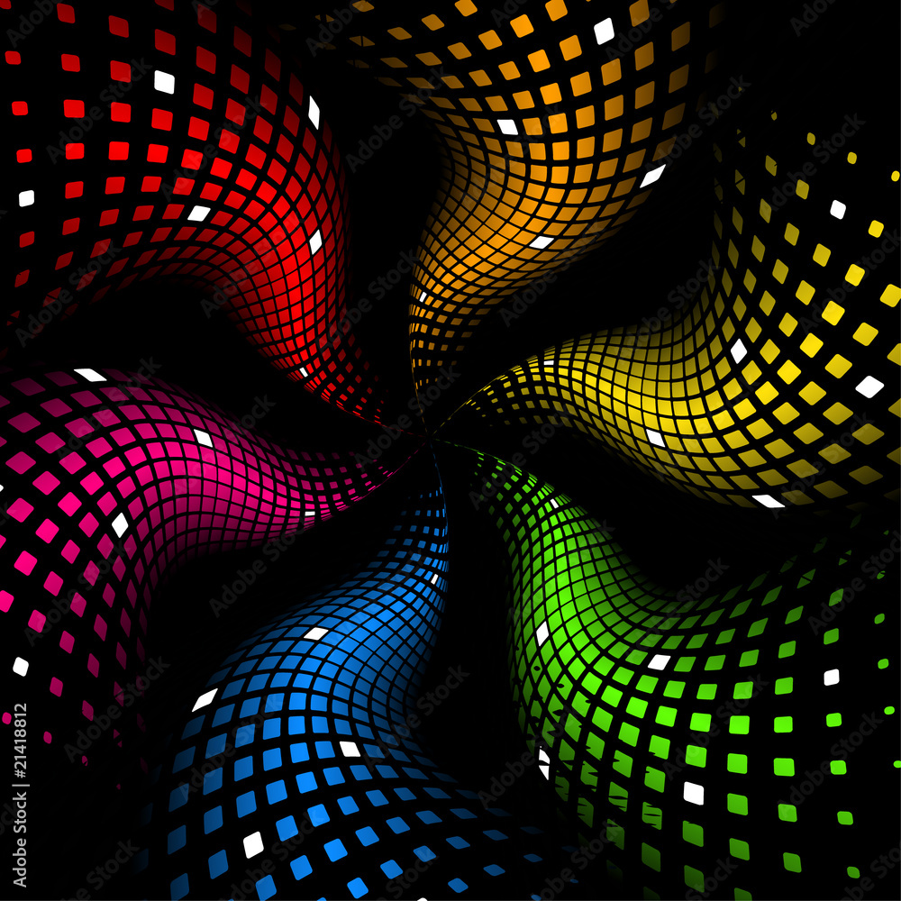 Poster 3d abstract dynamic rainbow background