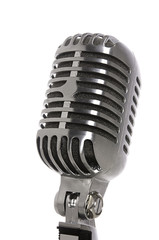 Vintage retro chrome microphone