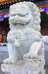 Beijing the Ming Tomb Shisanling marble lion.