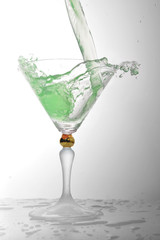 liquid in cocktail glass