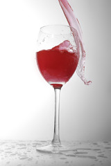 liquid in  wineglass