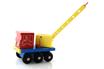 wooden truck with crane
