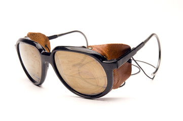 glacier sunglasses glasses with leather side pieces and strap