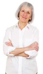 Senior Lady Wearing White Shirt