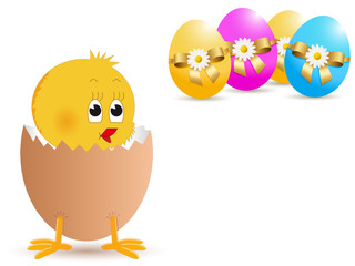 Osterküken und Ostereier