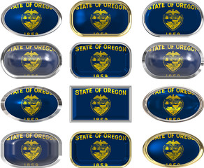 12 buttons of the Flag of Oregon