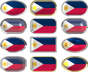12 buttons of the Flag of Philippines
