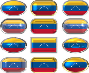 12 buttons of the Flag of venezuela