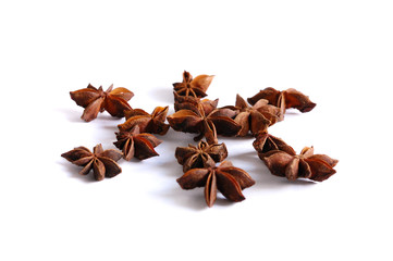 Star anise against white background..