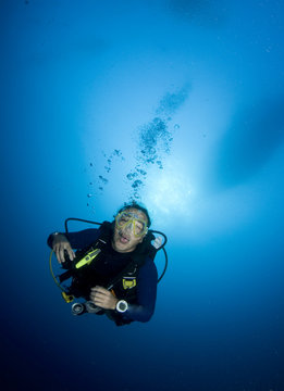 scuba diver portrait © JonMilnes