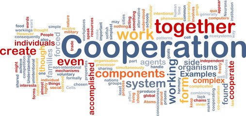 Cooperation management background concept