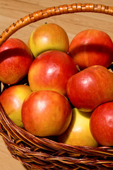 Wood basket with Red Apples