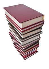 Stack of books isolated on the white