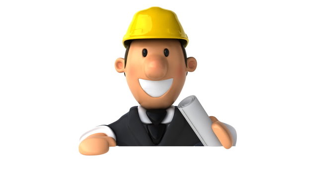 Architecte et panneau blanc