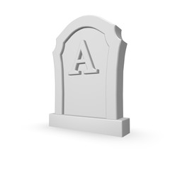 gravestone with letter A