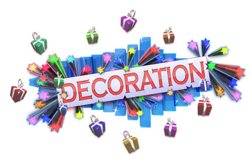 Decoration 3D home design colors banner title